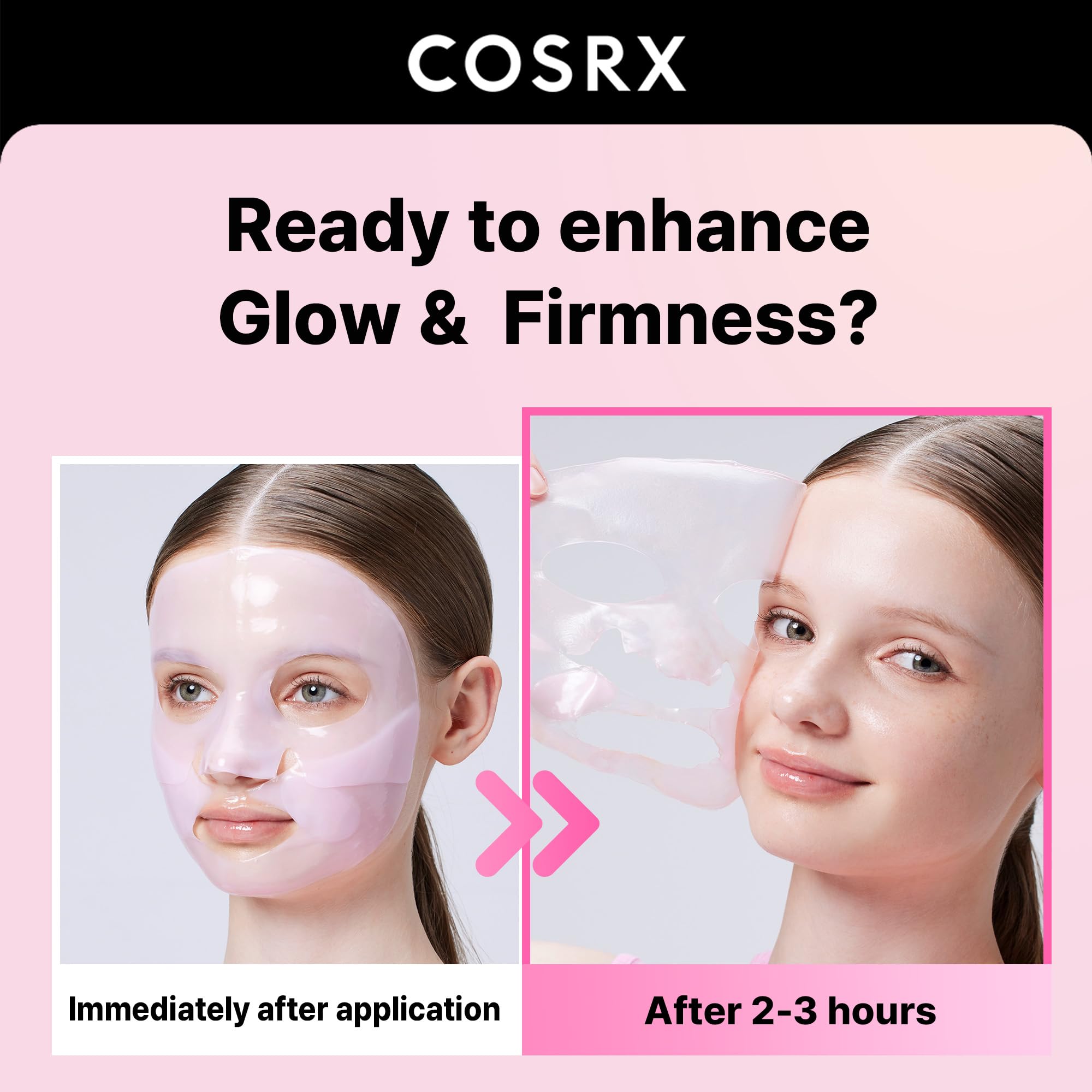 COSRX Pink Peptides Collagen Mask foil-removal close-up demonstrates easy prep