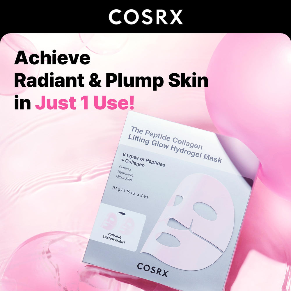 COSRX Pink Peptides Collagen Mask on-face application shows comfortable fit