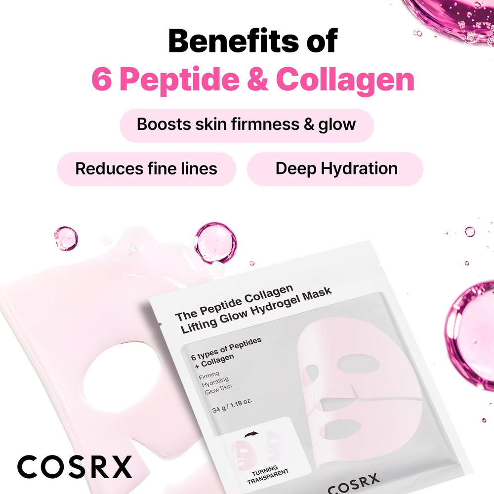 COSRX Pink Peptides Collagen Mask during wear illustrates soothing hydration