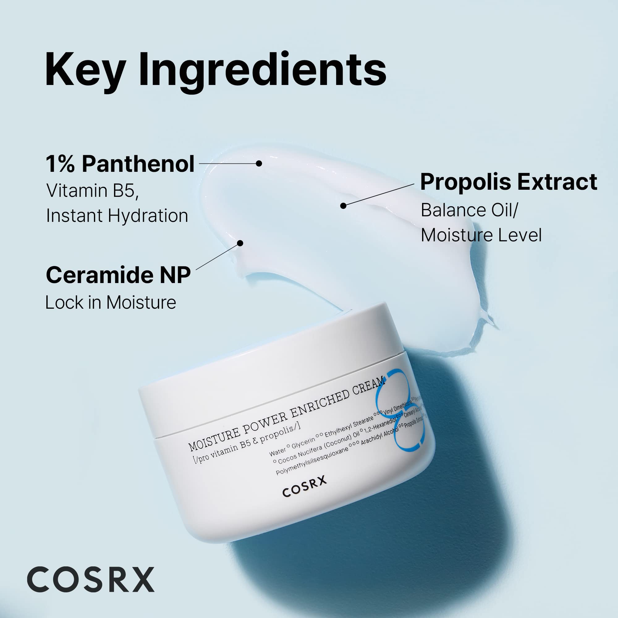 COSRX propolis-ceramide layer image highlights a stronger moisture barrier.