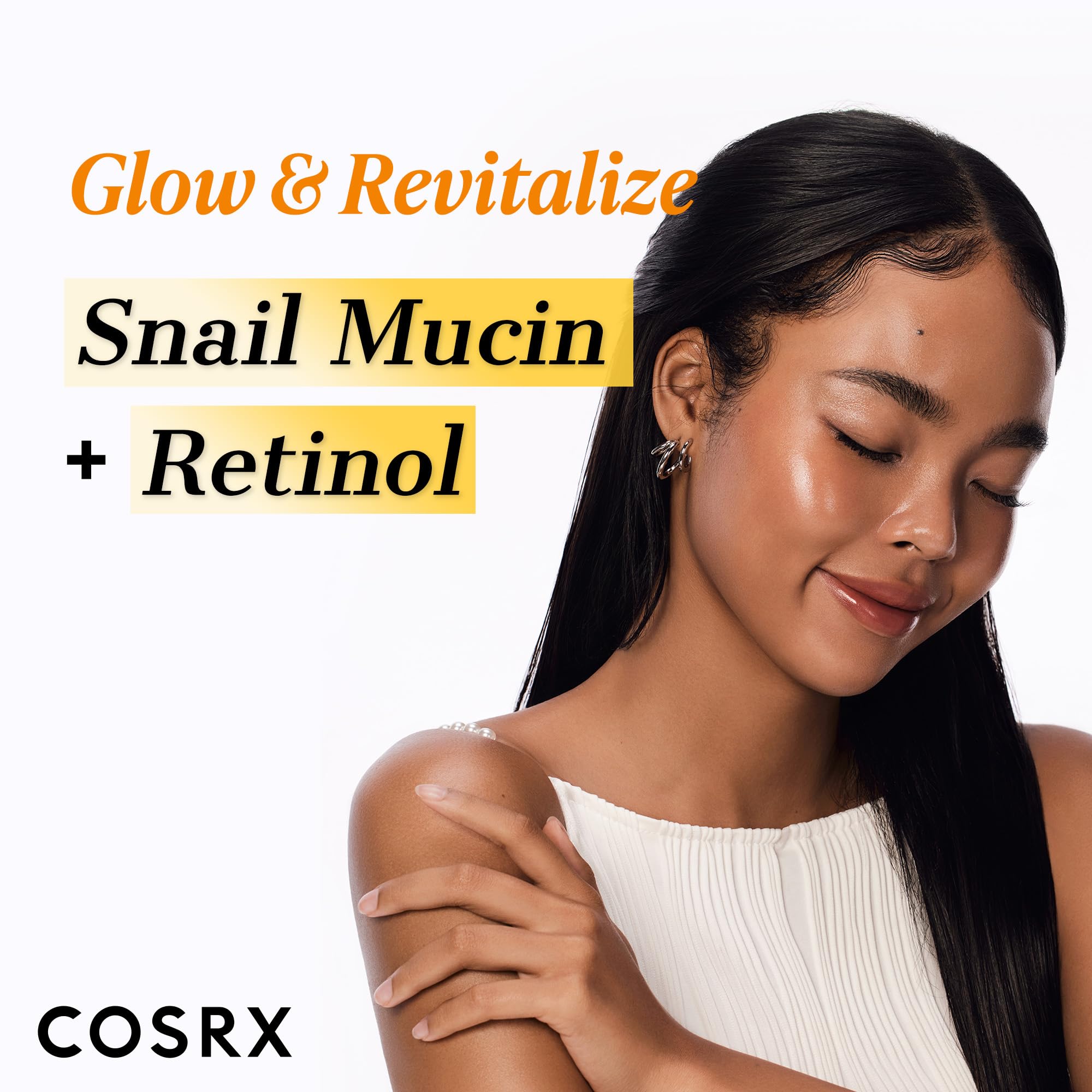 COSRX Retinol 0.1% Cream texture close-up shows smooth, light formula for nightly use.