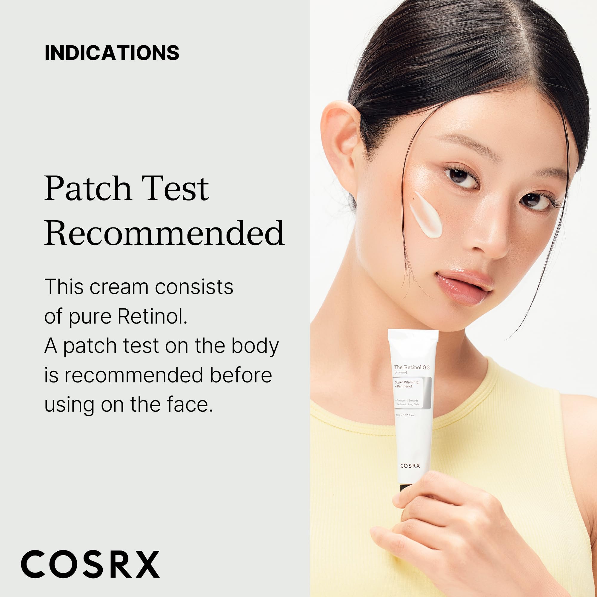 Dermatologist-tested COSRX Retinol 0.3% Cream formula for sensitive skin