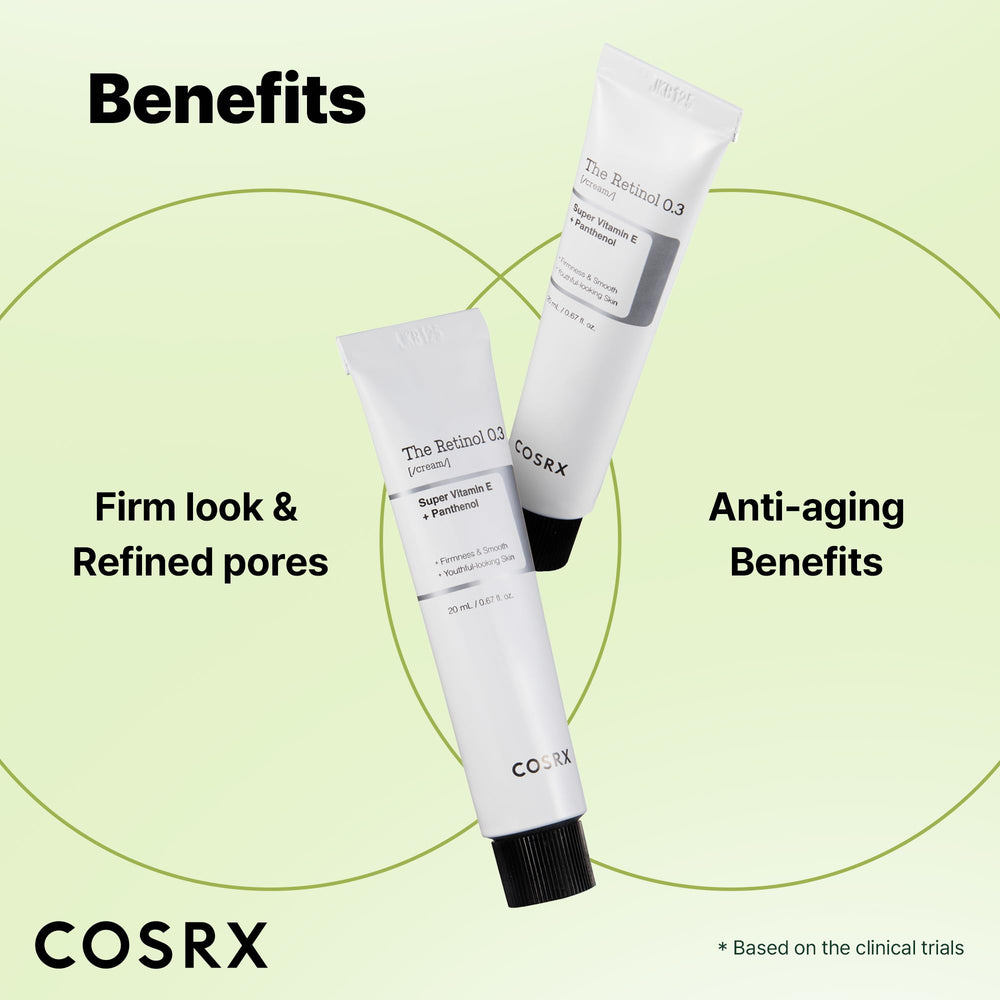Applying COSRX Retinol 0.3% Cream on the face for gentle renewal
