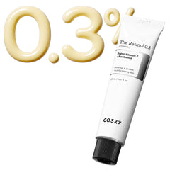 COSRX Retinol 0.3% Cream tube packaging shown for easy daily use