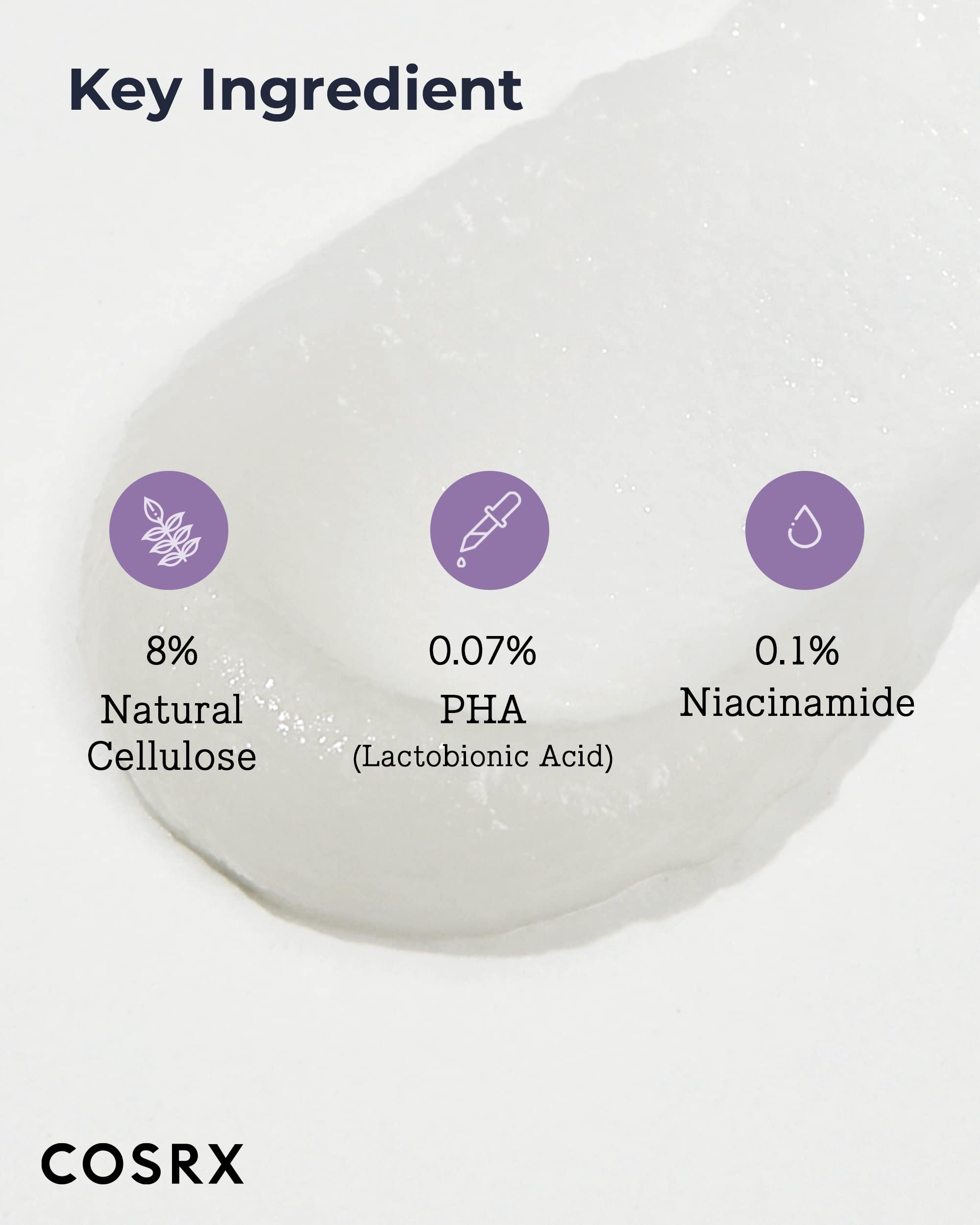 Rice ferment ingredients from COSRX suggesting a soothing, balanced exfoliation effect