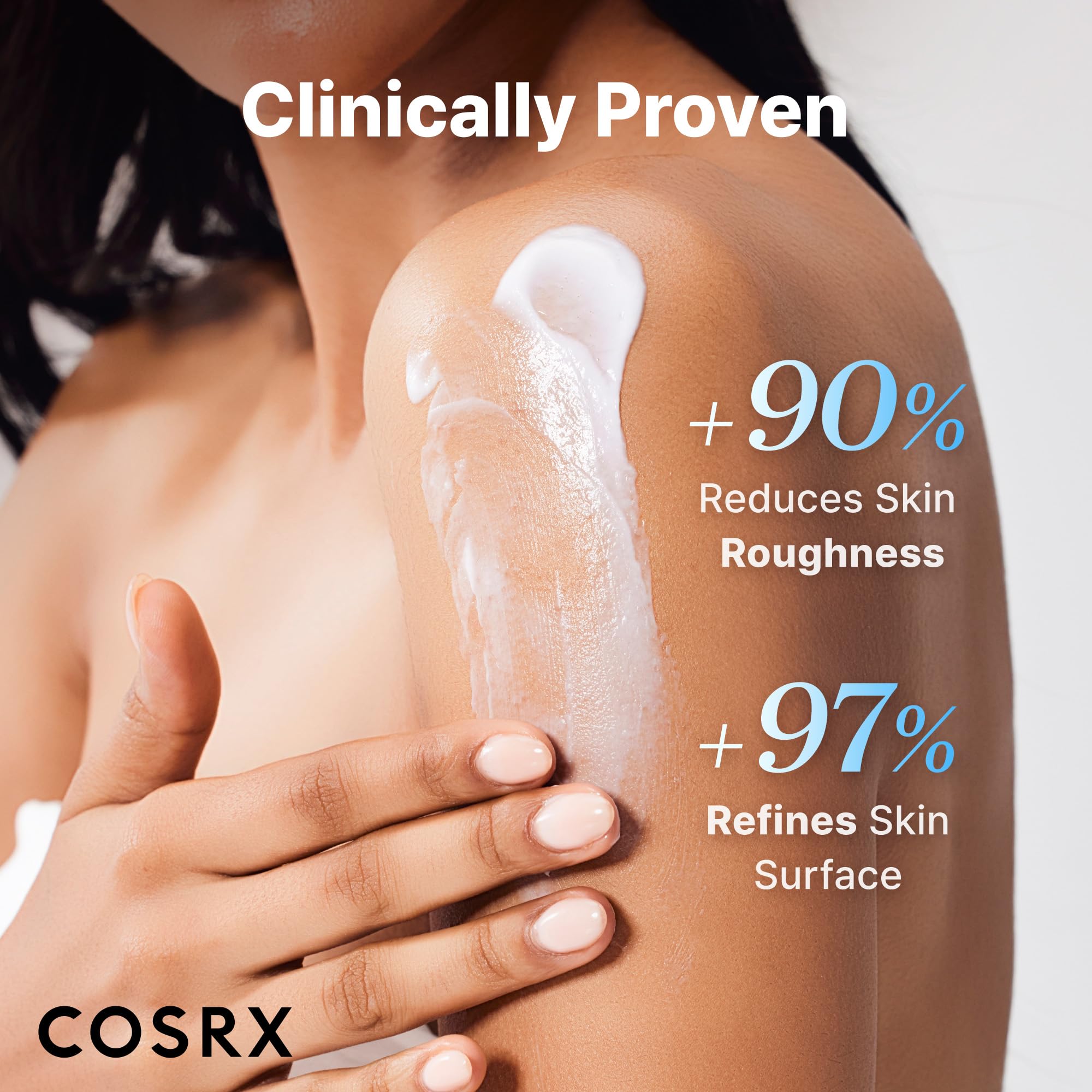COSRX Skin Barrier Moisturizing Body Cream texture close-up, non-greasy finish