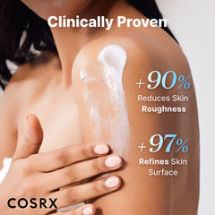 COSRX Skin Barrier Moisturizing Body Cream texture close-up, non-greasy finish