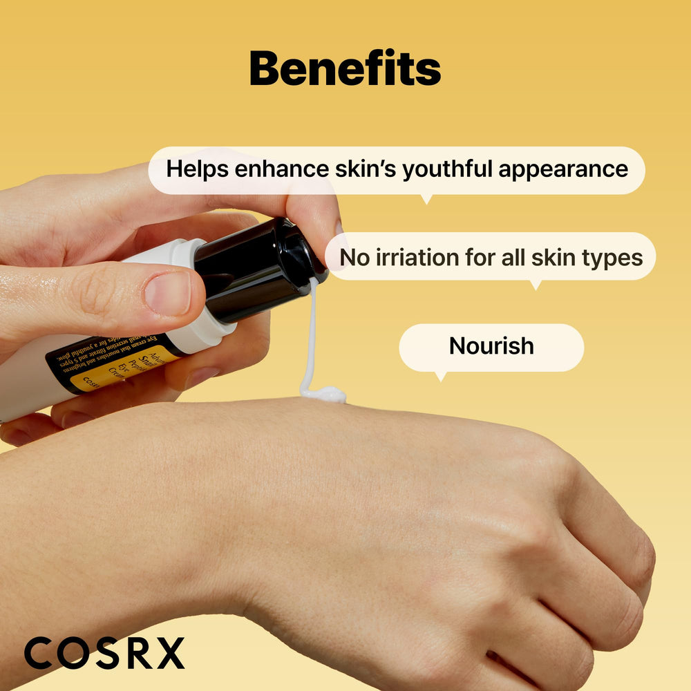 Gently applying COSRX Snail Mucin Peptide Under Eye Cream to the under-eye area