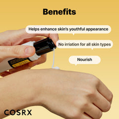 Gently applying COSRX Snail Mucin Peptide Under Eye Cream to the under-eye area
