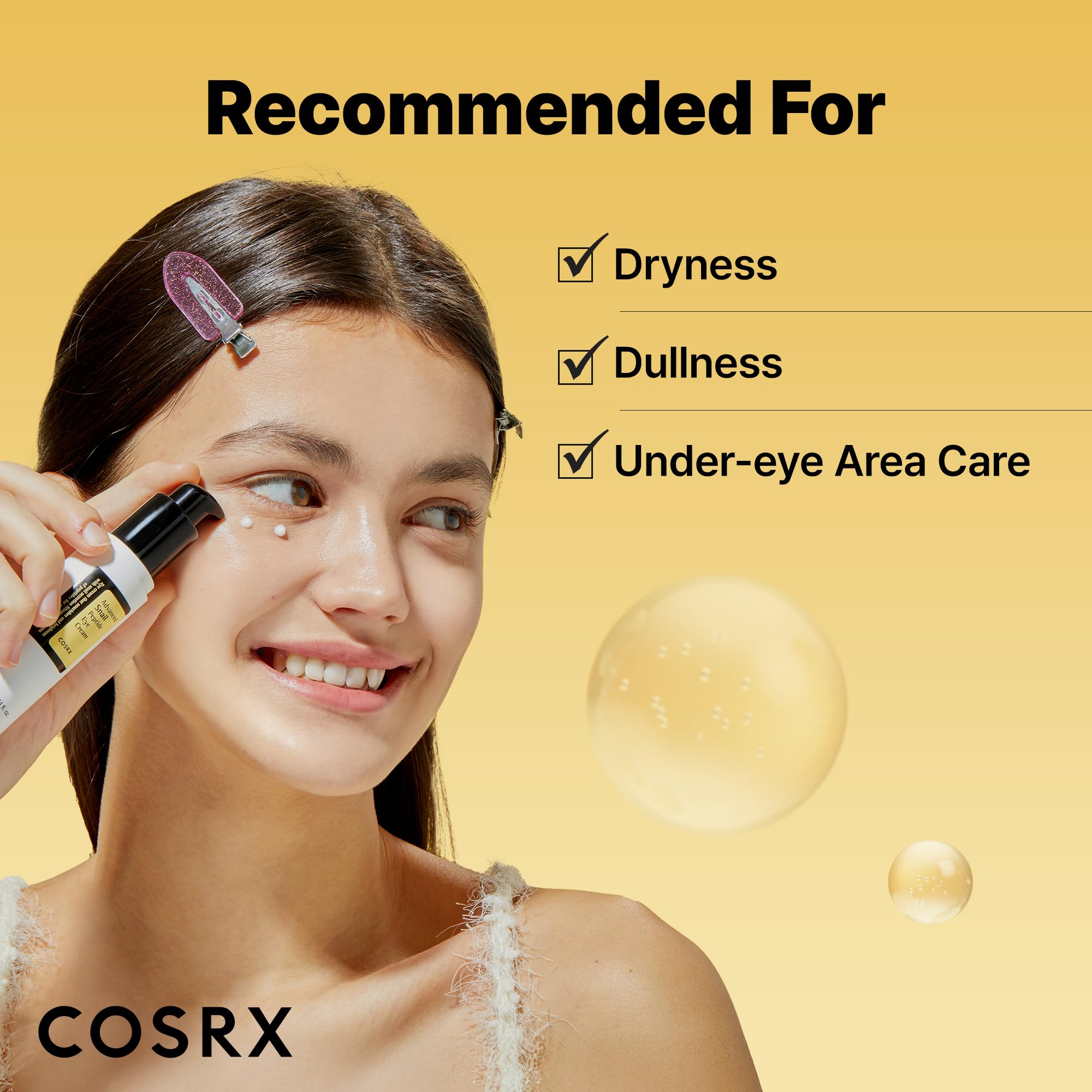 COSRX Snail Mucin Peptide Under Eye Cream used on face and neck