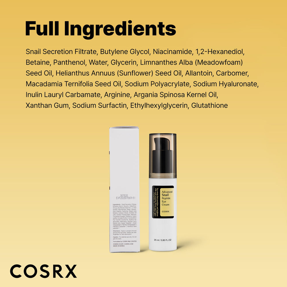 Morning routine shot with COSRX Snail Mucin Peptide Under Eye Cream