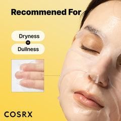 Sheet mask being applied for soothing, gentle care