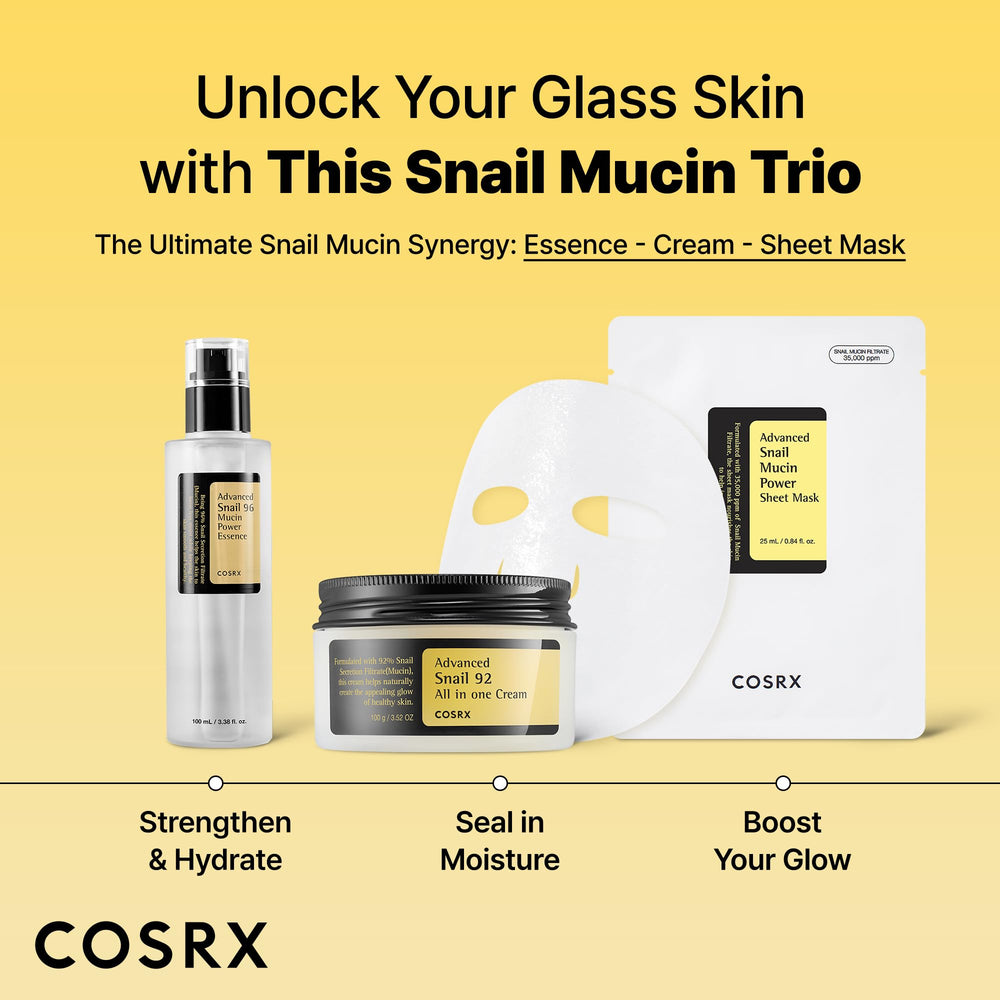 COSRX Snail Mucin Sheet Mask labeled hypoallergenic and dermatologist-tested
