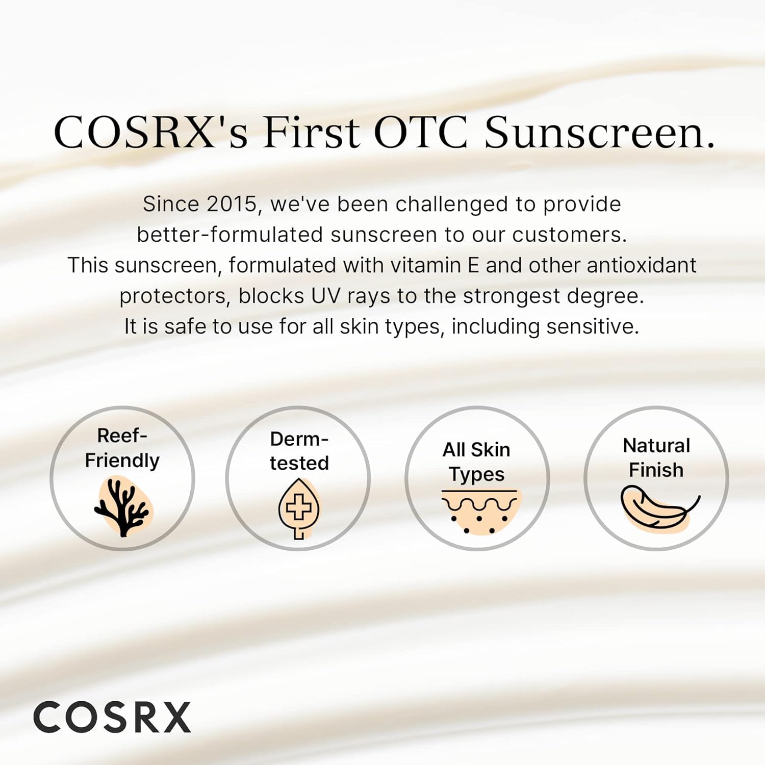 COSRX Vitamin E Sunscreen daily-use for all skin tones.