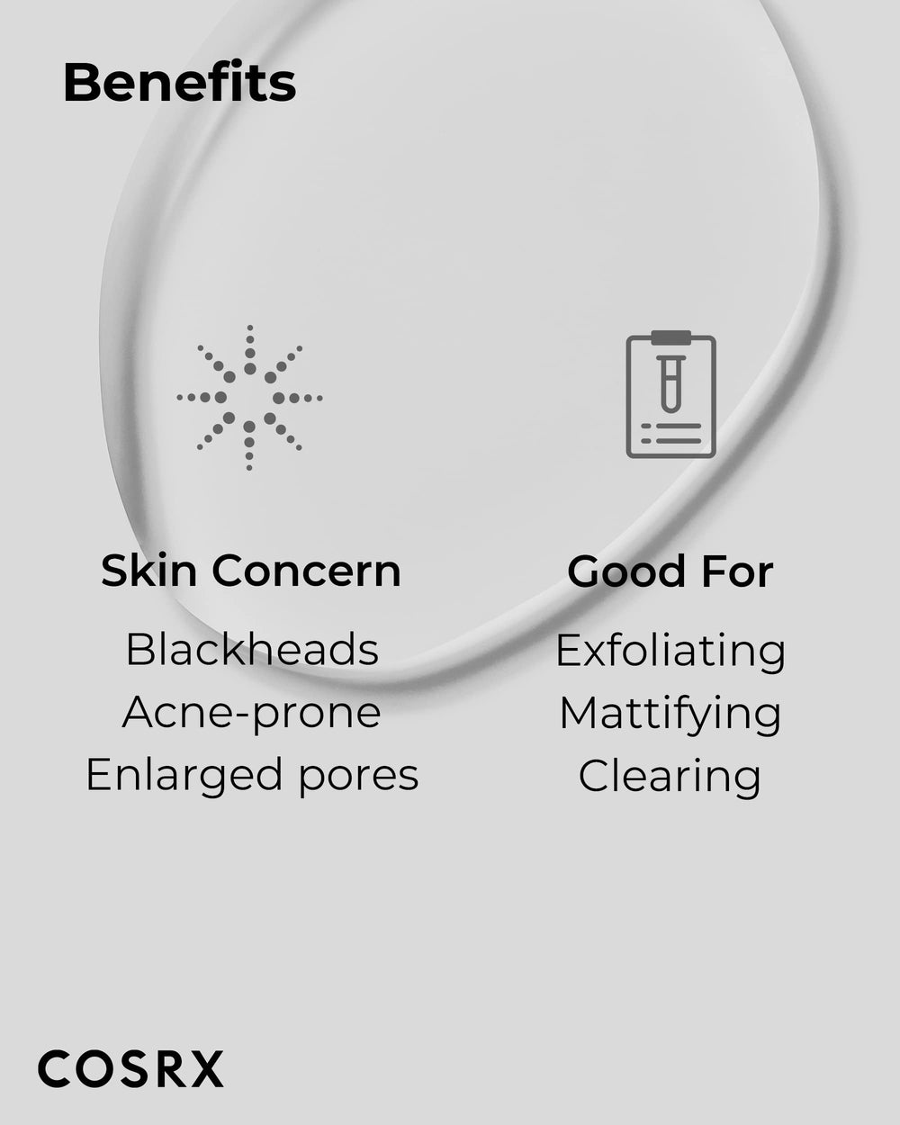 COSRX willow bark water ingredient graphic highlighting natural exfoliation support