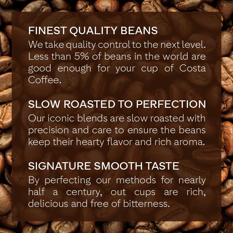 Rainforest Alliance certification badge on Costa packaging