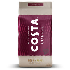 Costa Signature Blend whole beans in a 12 oz bag, ready to grind