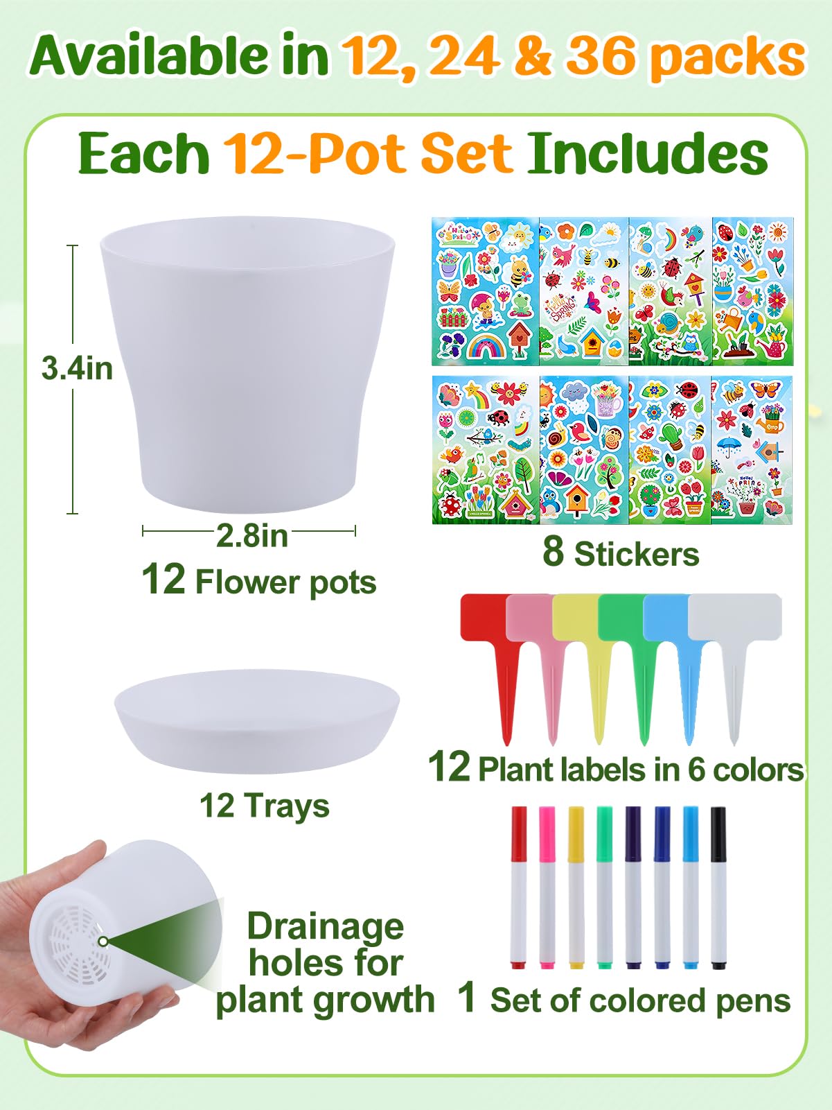 Cosweet watercolor pens duo for vibrant, mess-friendly painting on pots