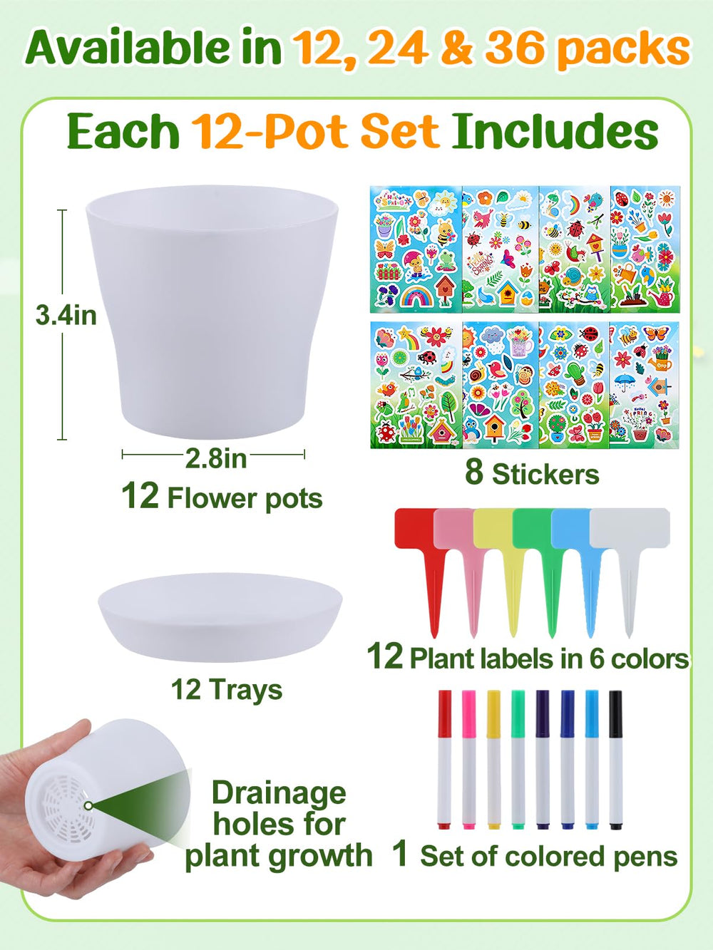 Cosweet watercolor pens duo for vibrant, mess-friendly painting on pots