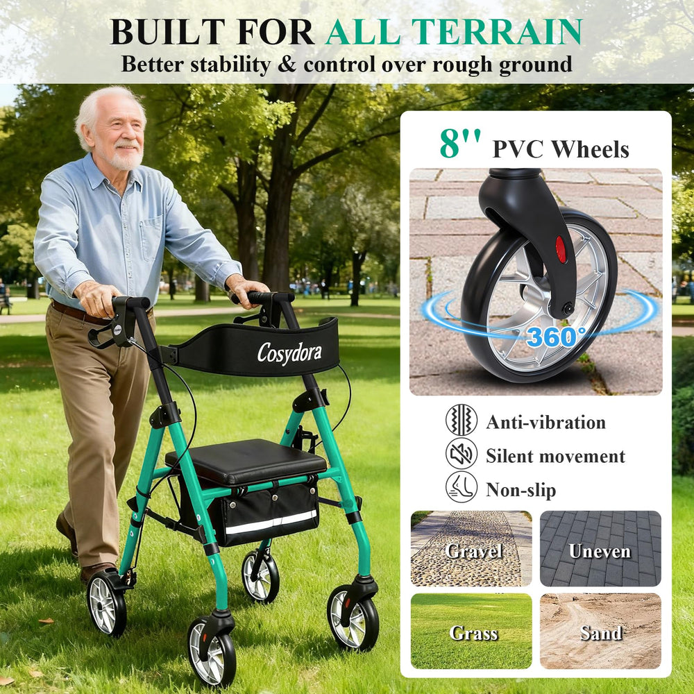 Cosydora Rollator tool-free assembly makes setup fast and simple.