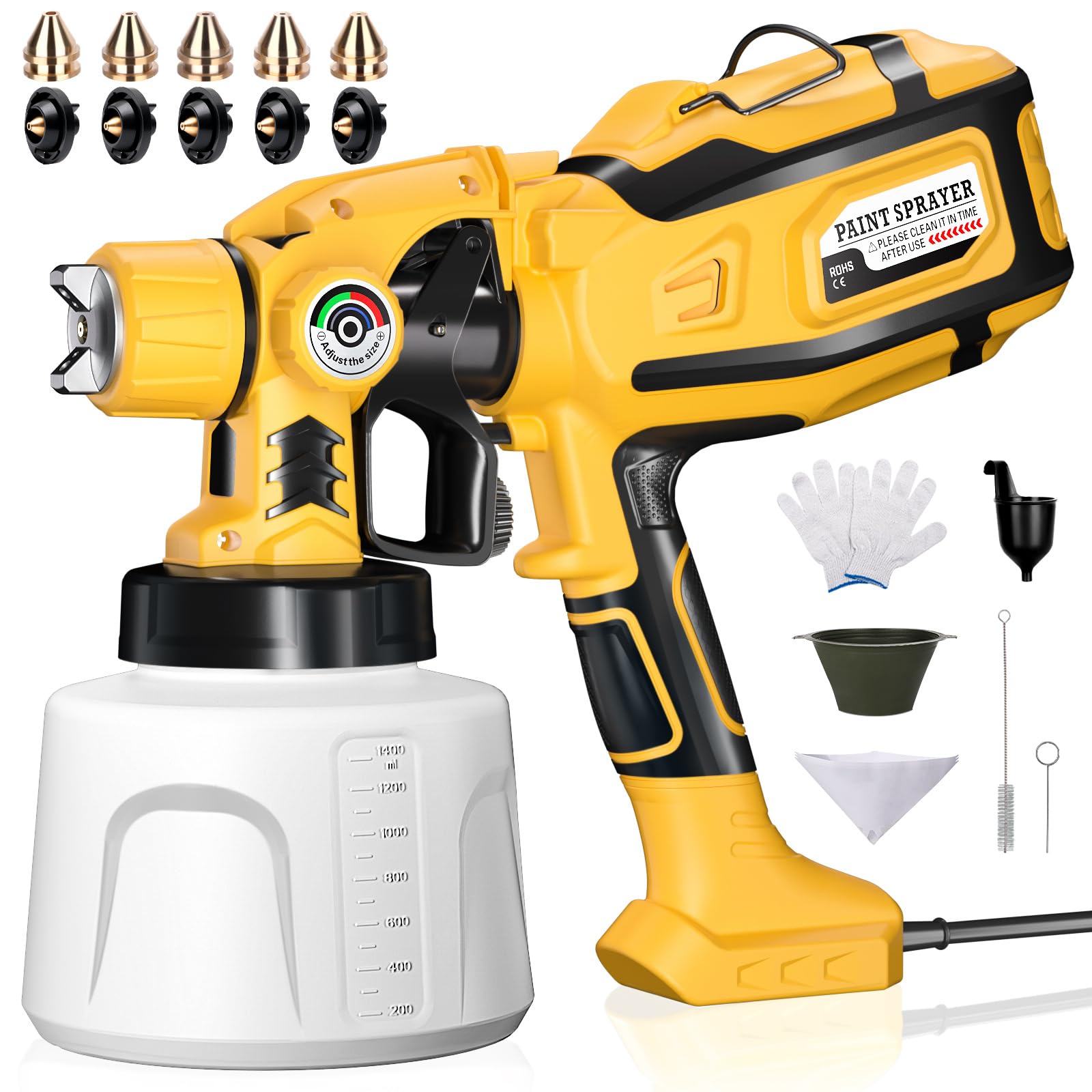 Cosyjazz paint sprayer with 1200W motor for smooth, even coverage on furniture and walls