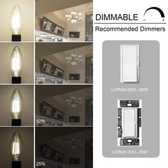 Cotanic E12 LED bulbs fitted in ceiling fans dim smoothly for movie nights.