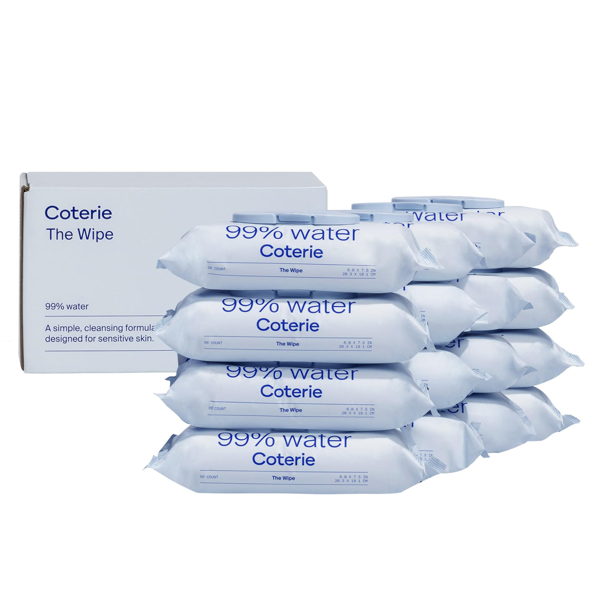 Coterie Baby Wipes unscented bundle; gentle cleansing for sensitive skin.