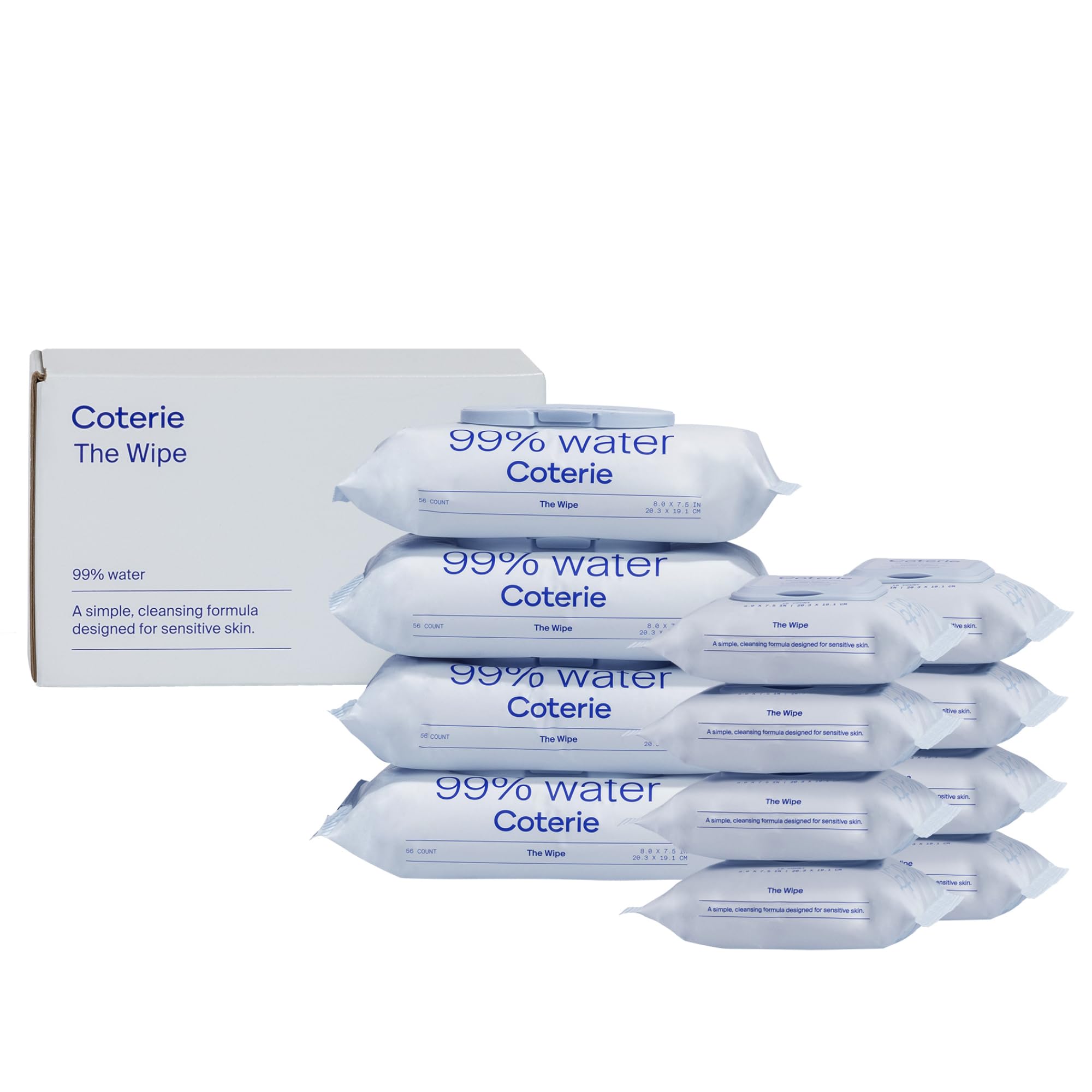 Coterie Baby Wipes Unscented: large wipes for sensitive skin and gentle cleaning.