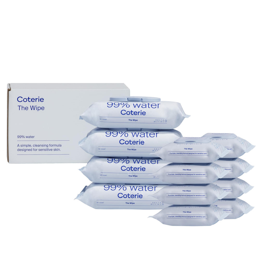 Coterie Baby Wipes Unscented: large wipes for sensitive skin and gentle cleaning.