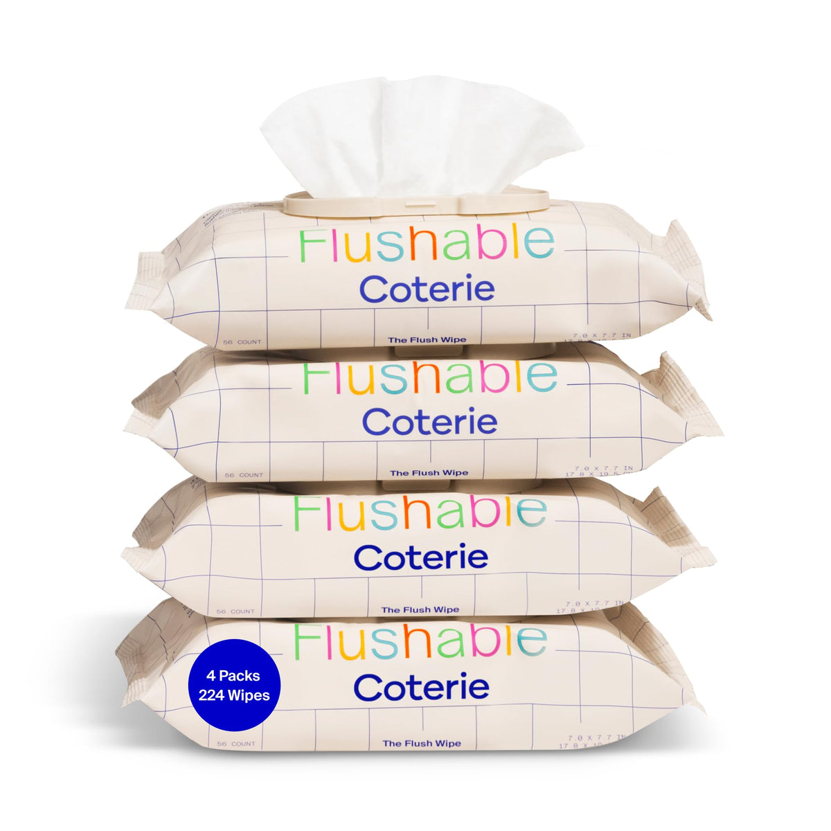 Coterie flushable wipes for toddlers during potty training with a gentle clean