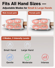 Cotsoco hand massager control panel shows easy level adjustments.