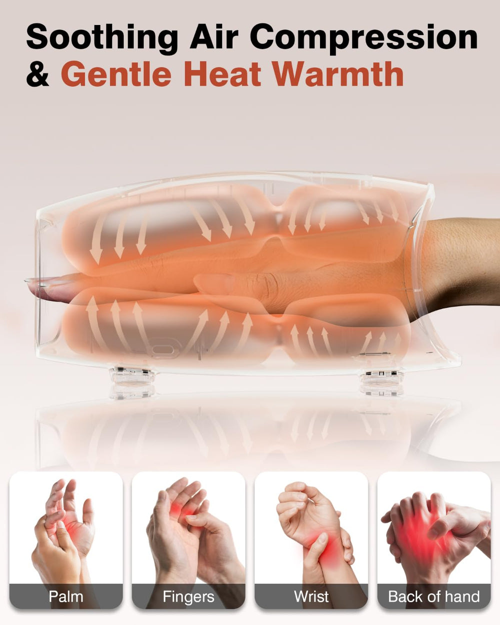 Cotsoco hand massager side view emphasizes compact design for travel.