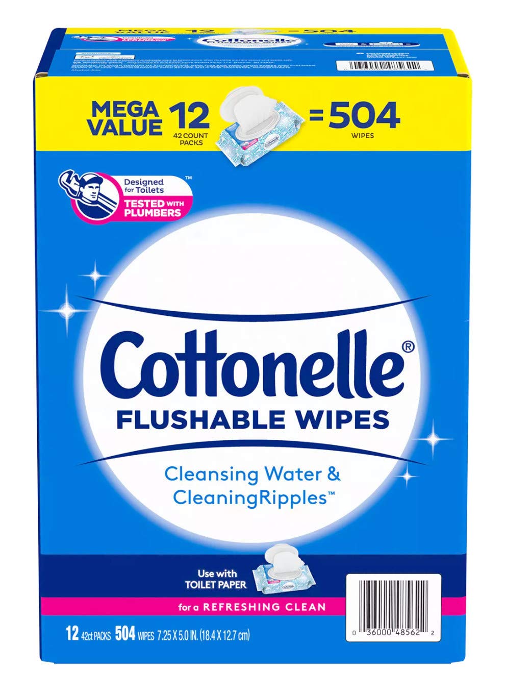 Cottonelle Fresh Care flushable cleansing cloths texture closeup highlighting Clean Ripple Texture for cleaner feeling