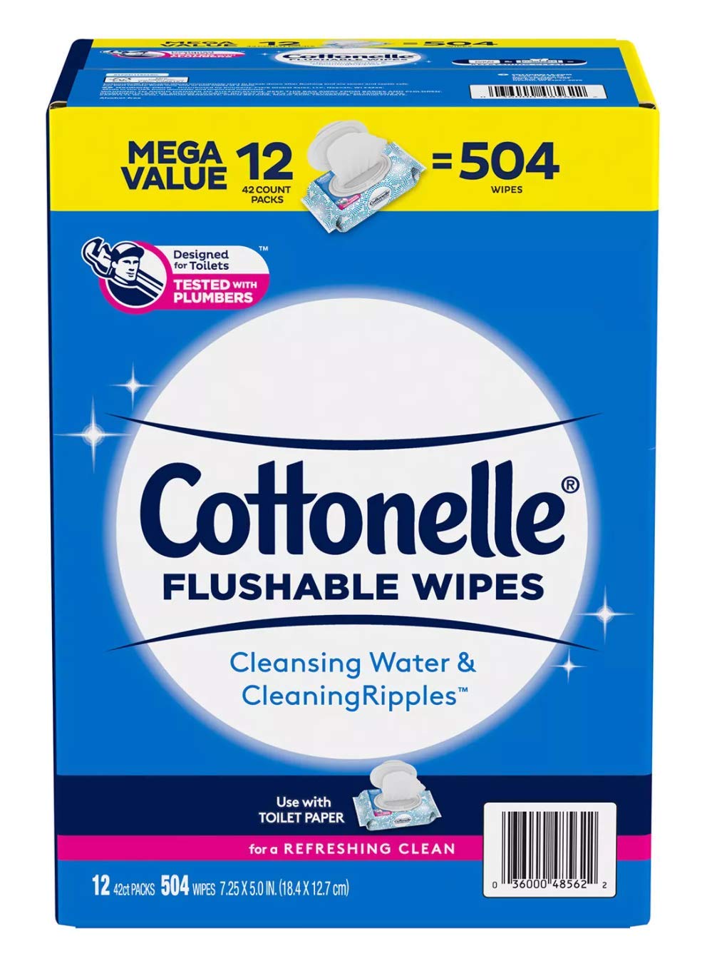 Cottonelle Fresh Care cloths with toilet paper pairing closeup suggests enhanced bathroom freshness