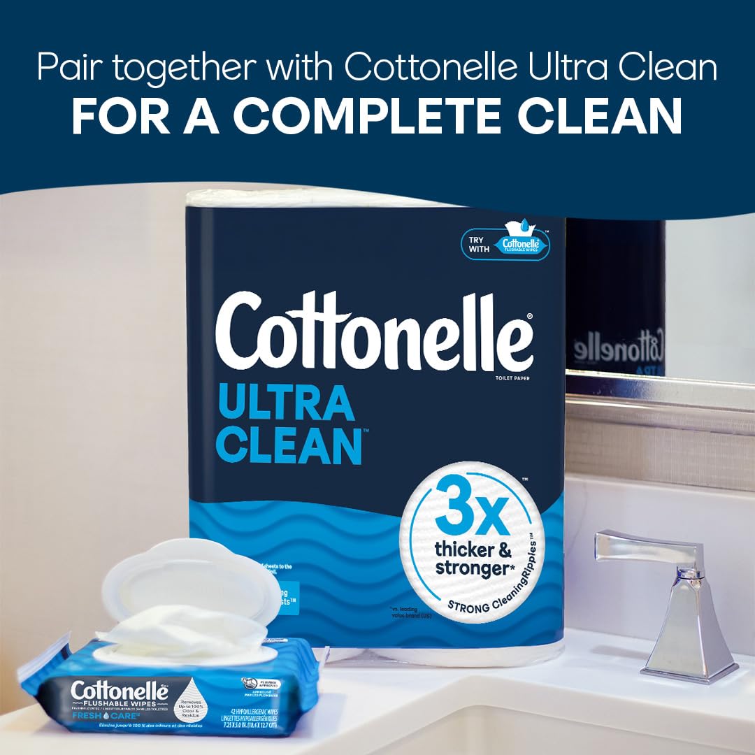 Total 360 wipes across eight packs in Cottonelle XL packaging.