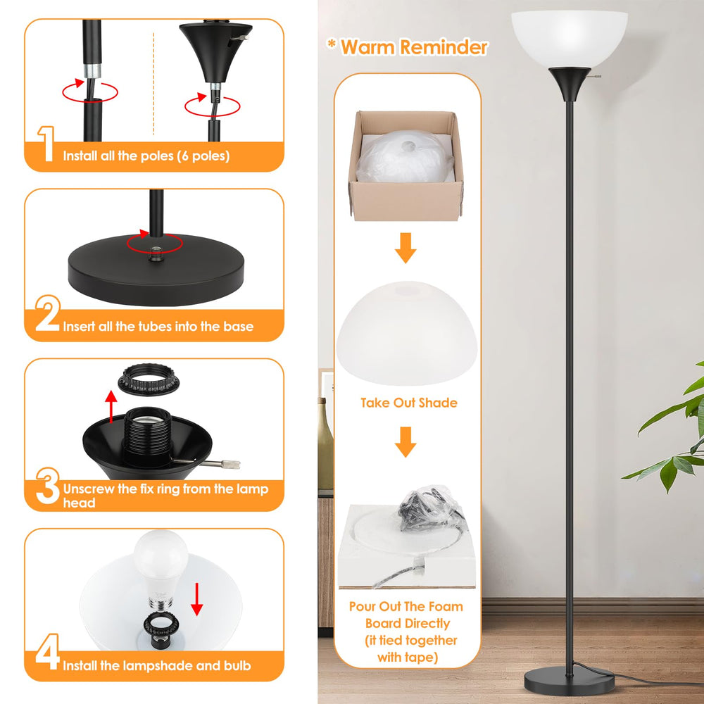 Coucrek floor lamp weighted base improves safety.
