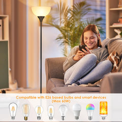 Coucrek floor lamp tall torchiere brightens dark corners.