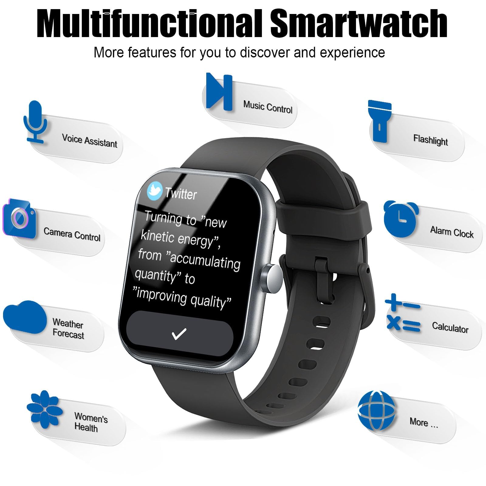 Coucur Smartwatch long battery life with fast charging.
