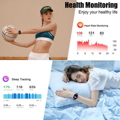 Coucur Smartwatch health tracking monitors heart rate and sleep.
