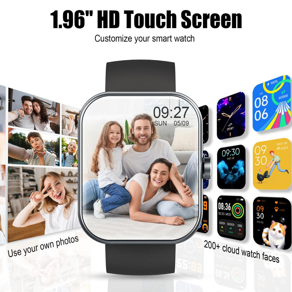 Coucur Smartwatch IP68 waterproof design for workouts and showers.