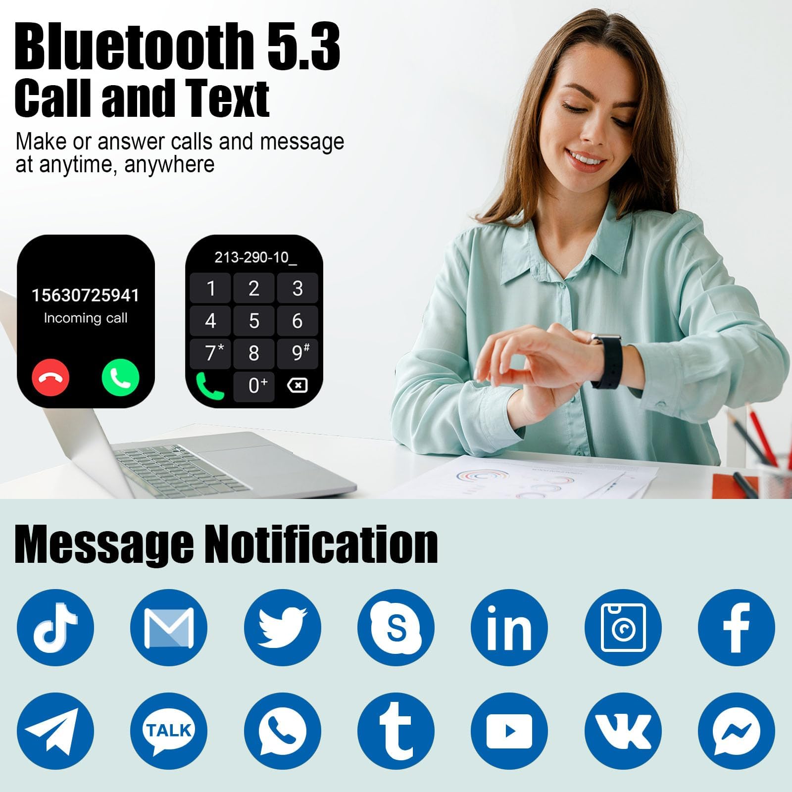 Coucur Smartwatch makes calls clearly on the go.