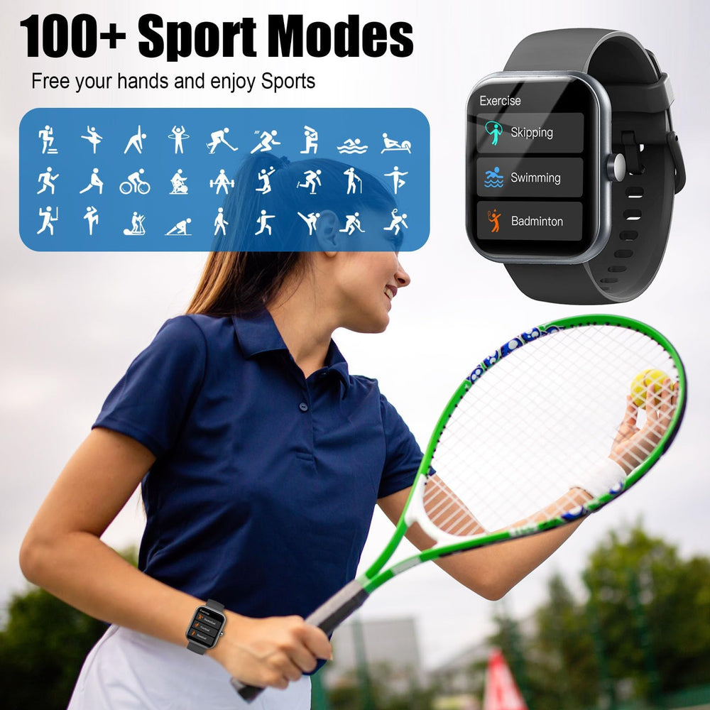 Coucur Smartwatch offers 110+ sports modes for diverse activities.