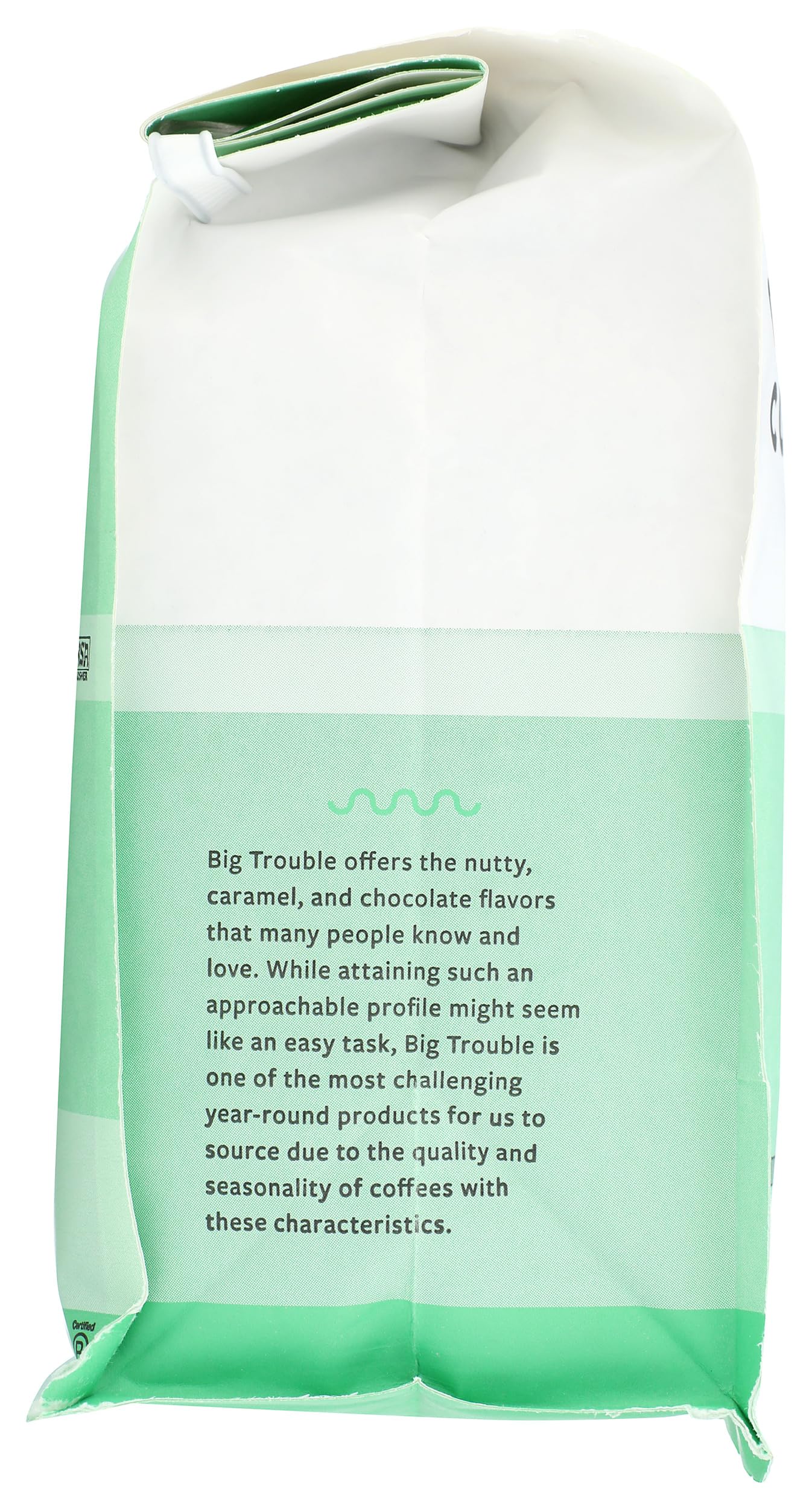 Counter Culture Big Trouble pour-over steaming cup conveys inviting aroma and balance.