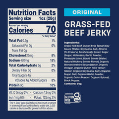 Country Archer grass-fed beef jerky close-up texture and natural ingredients