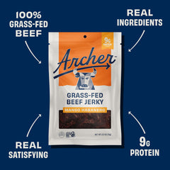 Country Archer Grass-Fed Beef Jerky ingredients close-up reveals clean, simple ingredients