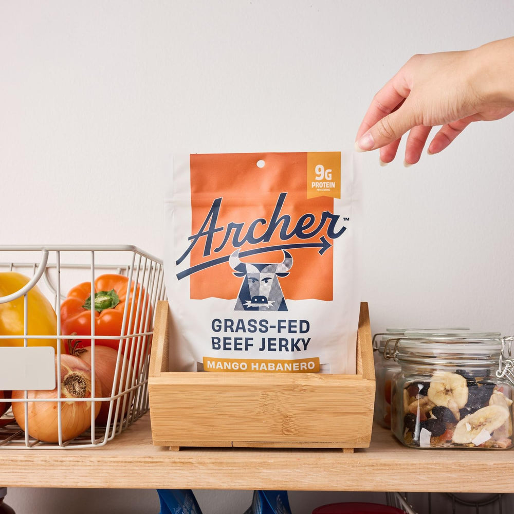 Country Archer Mango Habanero Jerky on-the-go snack demonstrates portable protein option