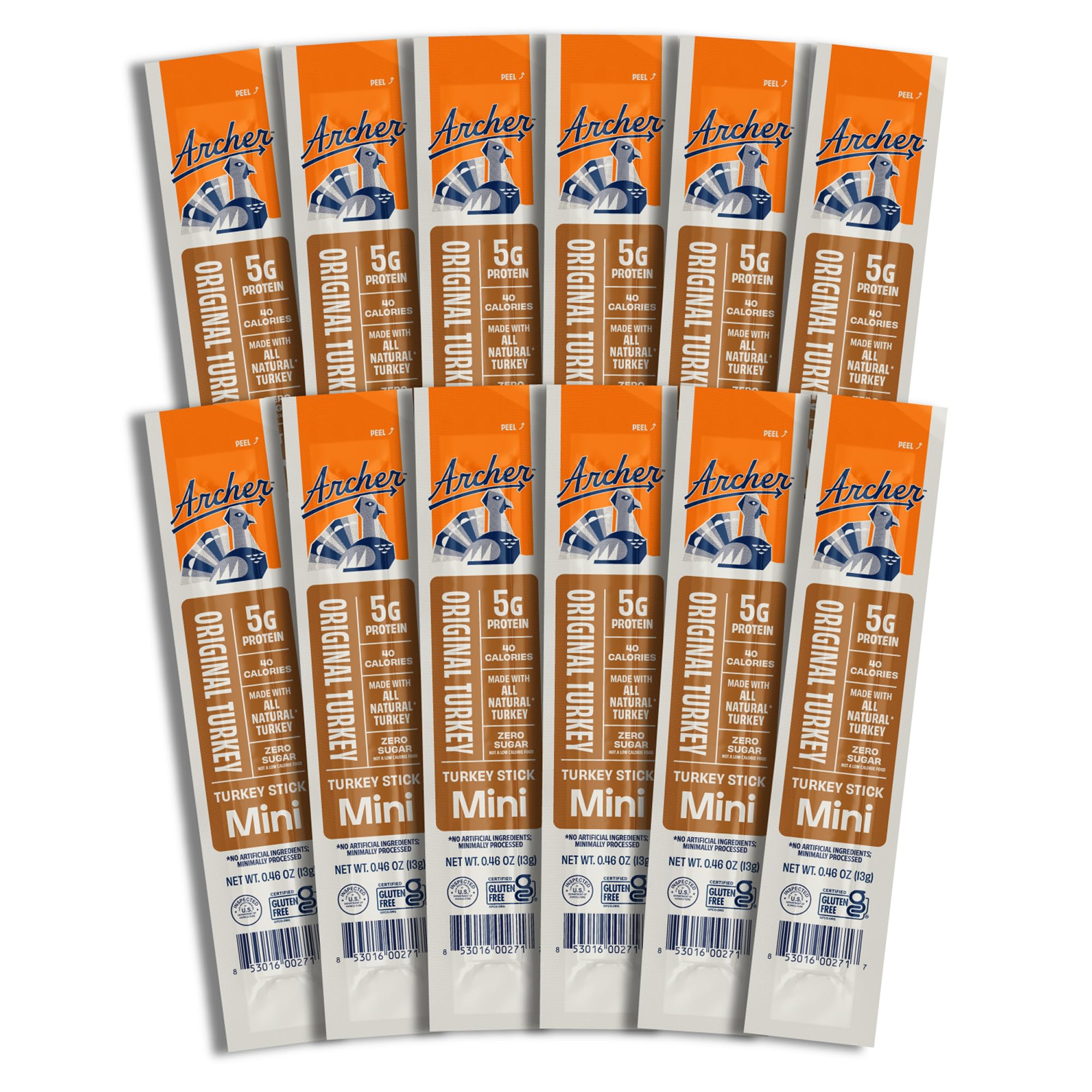 Country Archer Mini Turkey Jerky Sticks pack shows portable protein snack for on-the-go