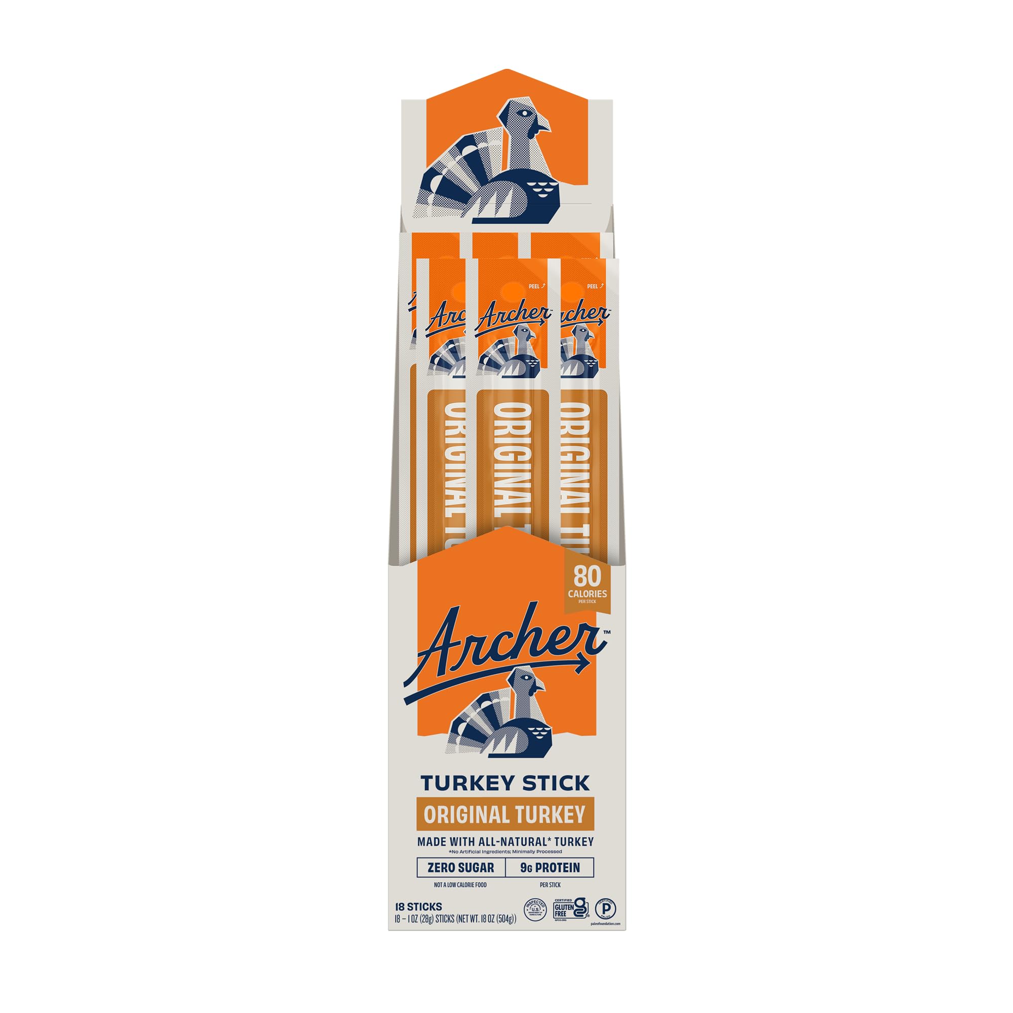 Country Archer Turkey Jerky Sticks original pack, convenient on-the-go snack.