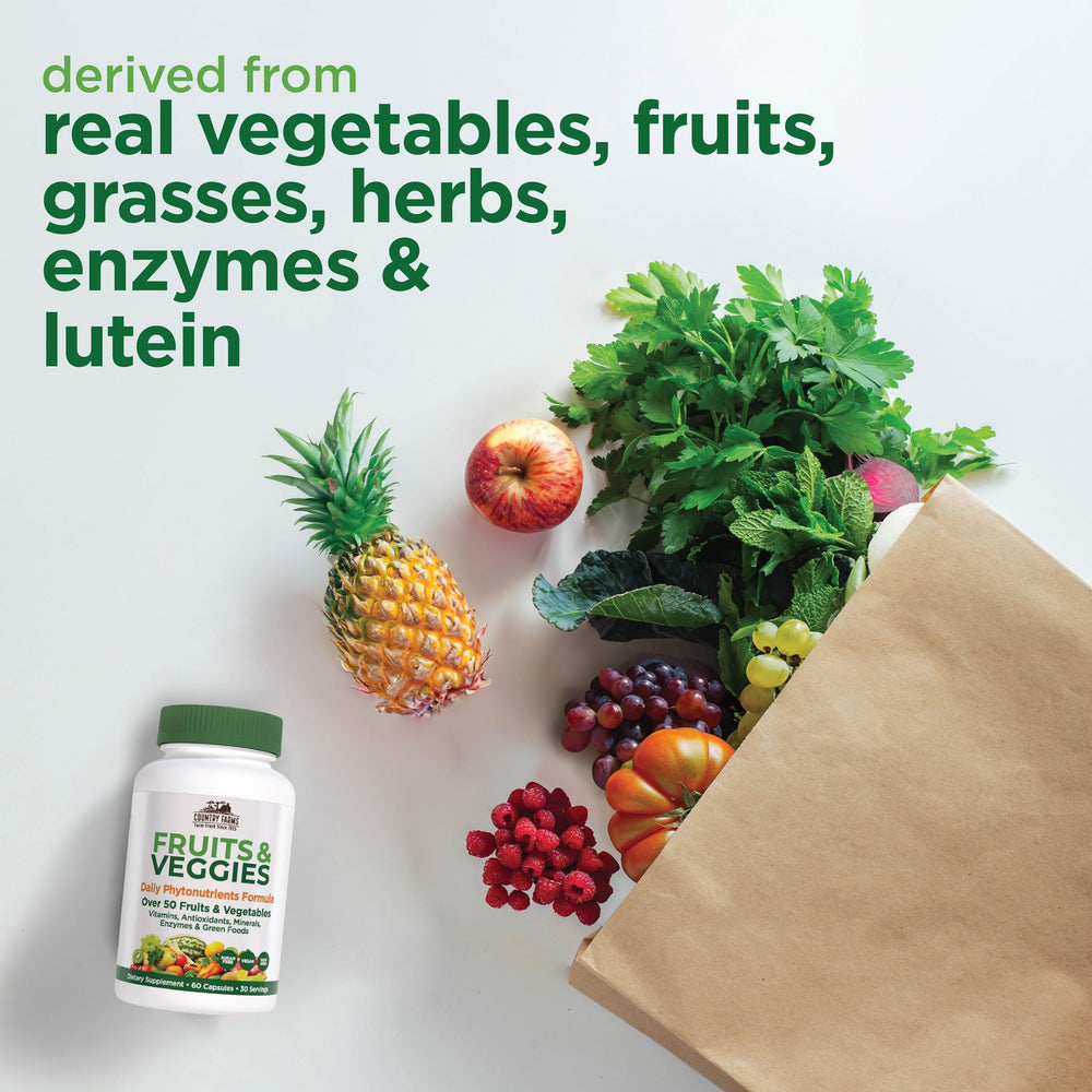 Country Farms serving spoon with capsules for easy daily intake.