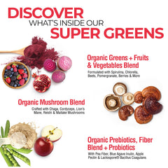 Country Farms Super Greens Berry Flavor packaging closeup with USDA Organic label.